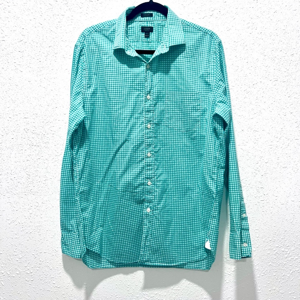 J. Crew gingham  Ludlow cotton Casual‎ Button Down Shirt Lightweight L